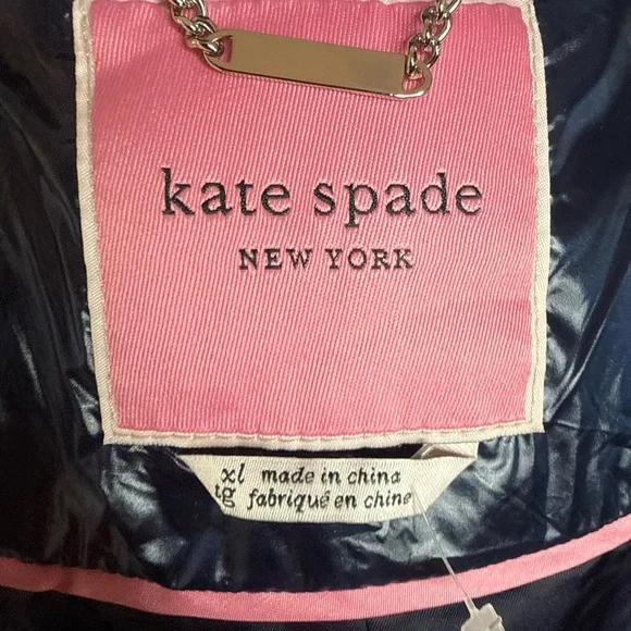 ❤️Kate Spade NWT Glossy Blue Puffer Coat.Size XL.